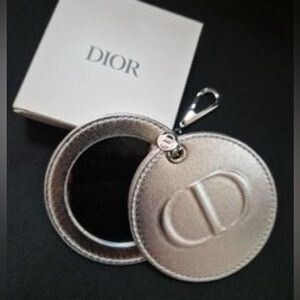 Dior Metallic Silver Keyring mirror NWB
